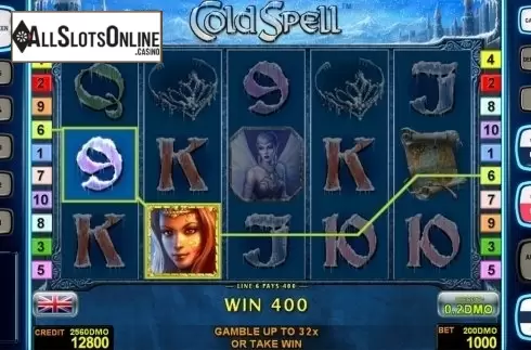 Game workflow 2. Cold Spell Deluxe from Novomatic