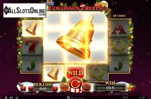 Win Screen. Colossus Fruits Christmas Edition from Spinomenal