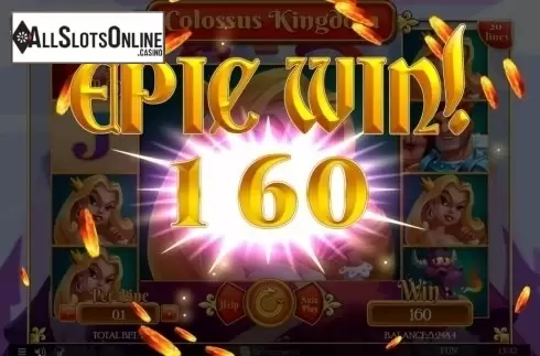 Win Screen. Colossus Kingdom from Spinomenal