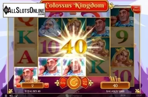 Win Screen. Colossus Kingdom from Spinomenal