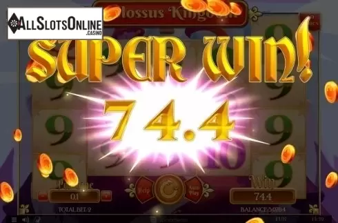 Win Screen. Colossus Kingdom from Spinomenal