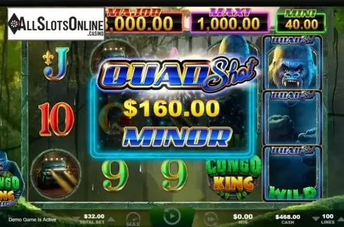 Win Screen . Congo King Quad Shot from Ainsworth