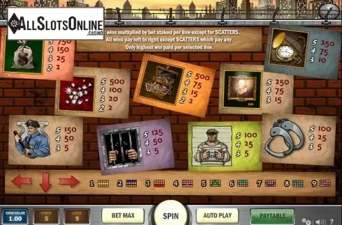 Paytable 2. Cops'N Robbers (Play'n Go) from Play'n Go