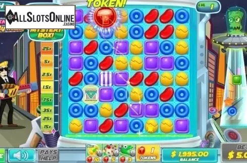 Gameplay Screen. Cosmic Candy Heist from Pirates Gold Studios