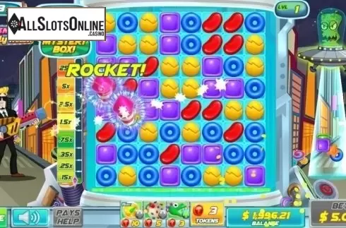 Gameplay Screen 2. Cosmic Candy Heist from Pirates Gold Studios