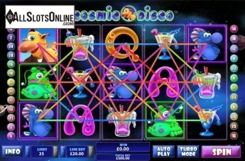 Game Workflow screen (Betway). Cosmic Disco from Playtech