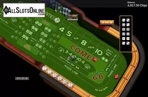 Win screen. Craps (GamesOS) from GamesOS