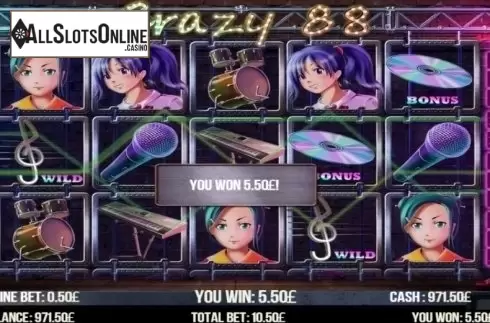 Win Screen 3. Crazy 88 from Fugaso