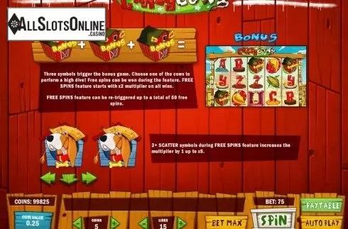 Paytable 2. Crazy Cows from Play'n Go