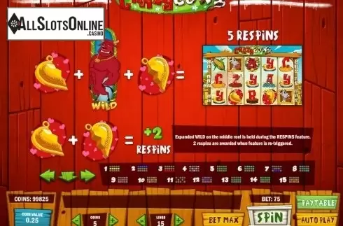 Paytable 3. Crazy Cows from Play'n Go