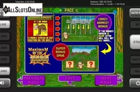 Bonus Game. Crazy Monkey (Igrosoft) from Igrosoft
