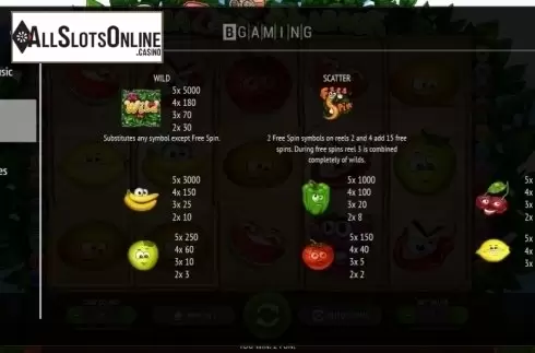 Paytable. Crazy Starter from BGAMING