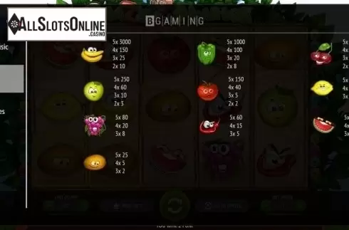 Paytable. Crazy Starter from BGAMING