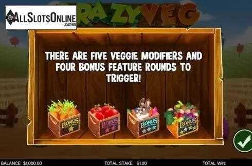 Start Screen. Crazy Veg from CORE Gaming