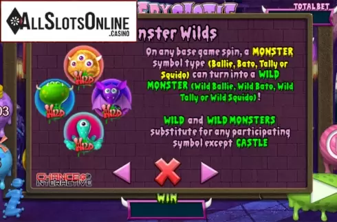 Paytable 1. Creepy Castle from Chance Interactive