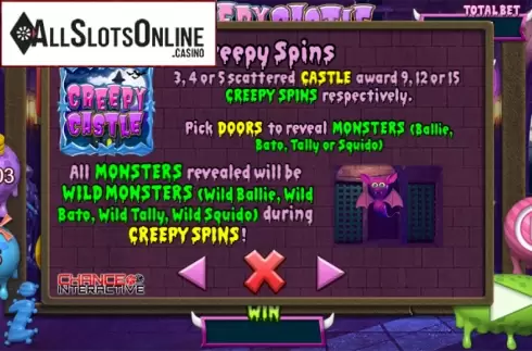 Paytable 2. Creepy Castle from Chance Interactive