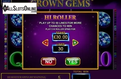 Screen 2. Crown Gems Hi Roller from Barcrest