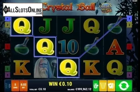 Win screen. Crystal Ball GDN from Gamomat