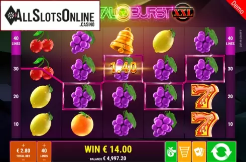 Win Screen. Crystal Burst XXL from Gamomat