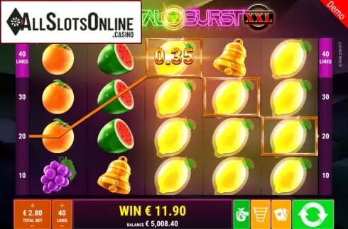 Win Screen 1. Crystal Burst XXL from Gamomat