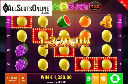 Win Screen 2. Crystal Burst XXL from Gamomat