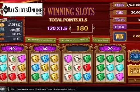 Win Screen. Crystal Hi Lo from GAMING1