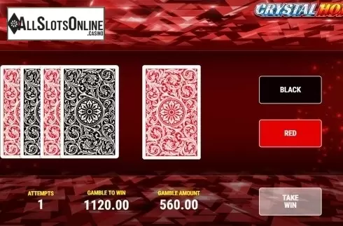 Gamble game screen. Crystal Hot 40 from Fazi