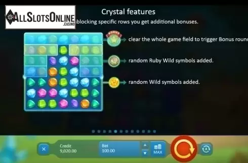 Paytable 5. Crystal Land from Playson