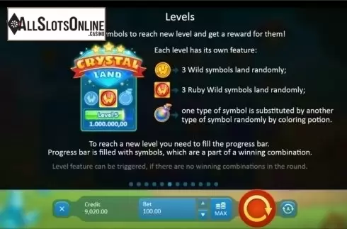 Paytable 6. Crystal Land from Playson
