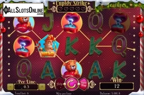 Win Screen. Cupids Strike Christmas Edition from Spinomenal