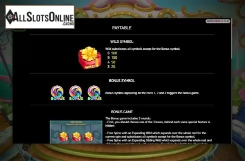 Paytable . Cupid's Touch from Playreels