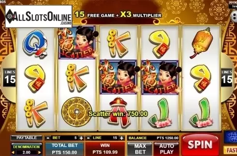 Scatter symbol screen. Da Fu Xiao Fu from Spadegaming
