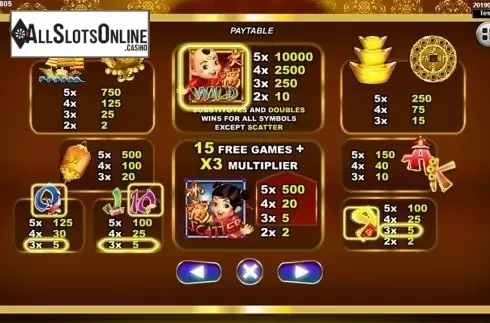 Paytable . Da Fu Xiao Fu from Spadegaming
