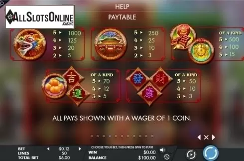 Paytable 2. Da Hong Bao from Genesis