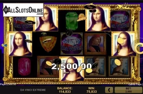 Win Screen 2. Da Vinci Extreme from High 5 Games