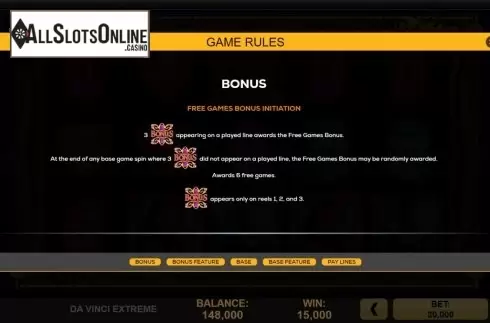 Features. Da Vinci Extreme from High 5 Games
