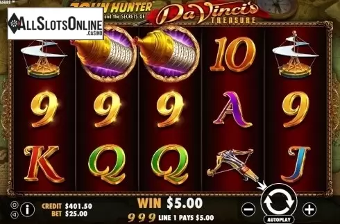 Win Screen . Da Vinci's Treasure from Pragmatic Play