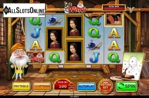 Reels screen. Da Winci from Inspired Gaming