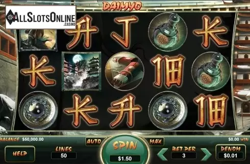 Reels screen. Daimyo from GamesLab