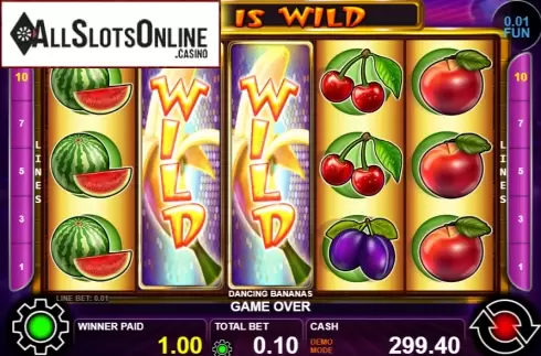 Win screen 3. Dancing Bananas from Casino Technology