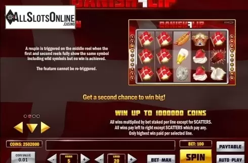 Paytable screen 2. Danish Flip from Play'n Go