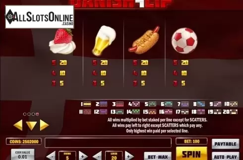 Paytable screen 4. Danish Flip from Play'n Go
