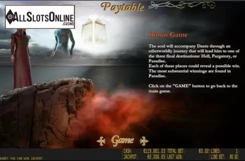 Paytable 3. Dante's Paradise HD from World Match
