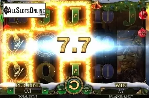 Win Screen. Demi Gods II Christmas Edition from Spinomenal