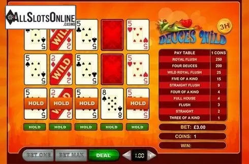 Game workflow. Deuces Wild 3 Hands (GVG) from GVG