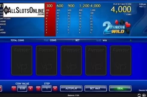 Reels screen. Deuces Wild (Espresso Games) from Espresso Games