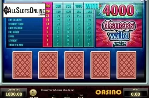 Game Screen 1. Deuces Wild Poker (Tom Horn Gaming) from Tom Horn Gaming