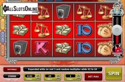 Reel screen. Devil's Advocate from OMI Gaming