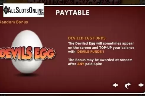 Paytable 3. Devil's Advocate from OMI Gaming