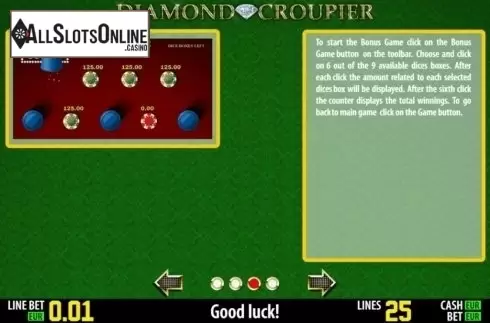 Paytable 3. Diamond Croupier HD from World Match
